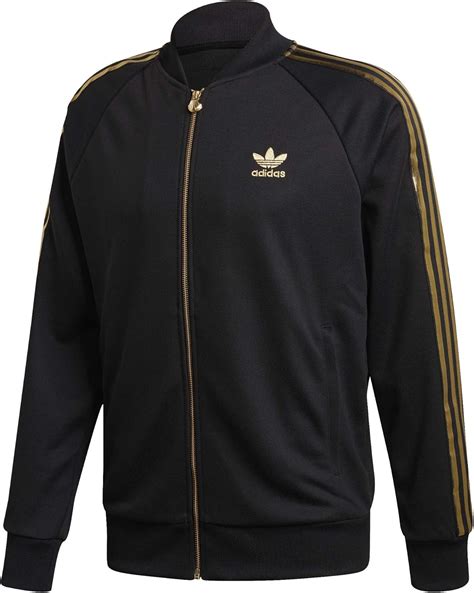 adidas jacke außen schwarz innen gold